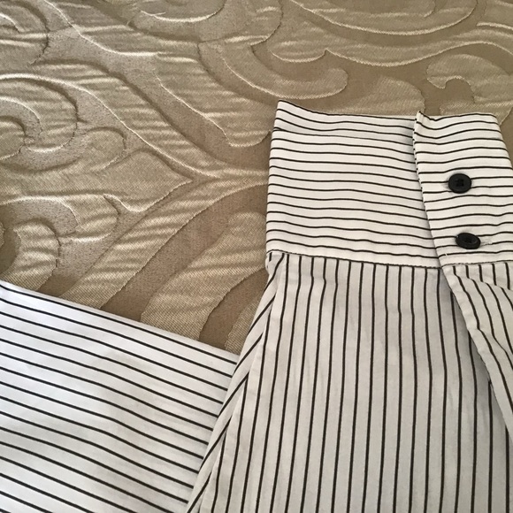 Zara Black and White Striped Button Down Shirt - Picture 7 of 9